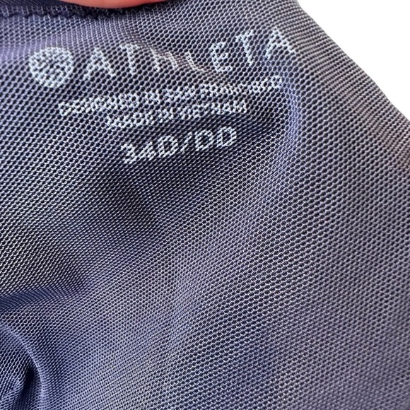 Athleta Plunge Bikini Top Women Bathing Suit Swim Wired Lightly Padded Navy 34 D - Picture 11 of 11